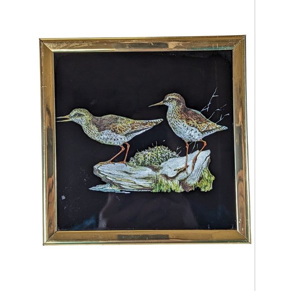Wall Decor 198 Vintage Framed Foil Etching Print Art Sandpiper Poshmark
